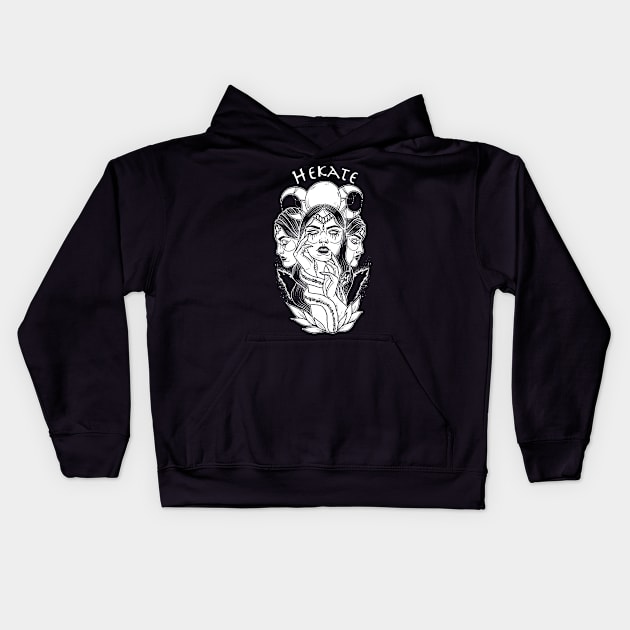 Hekate-Mother of the Crossroads Kids Hoodie by tracydixon